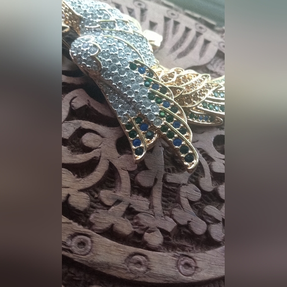 Swarovski Swan VTG Retired Gold Plated Crystal Cockatiel Parrot Brooch/Pin - Picture 12 of 13